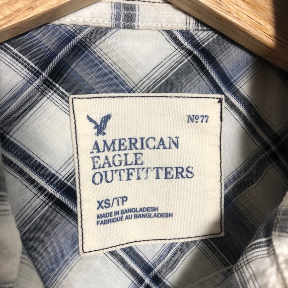 AEO vintage fit plaid shirt size: XS/TP - Picture 6 of 9